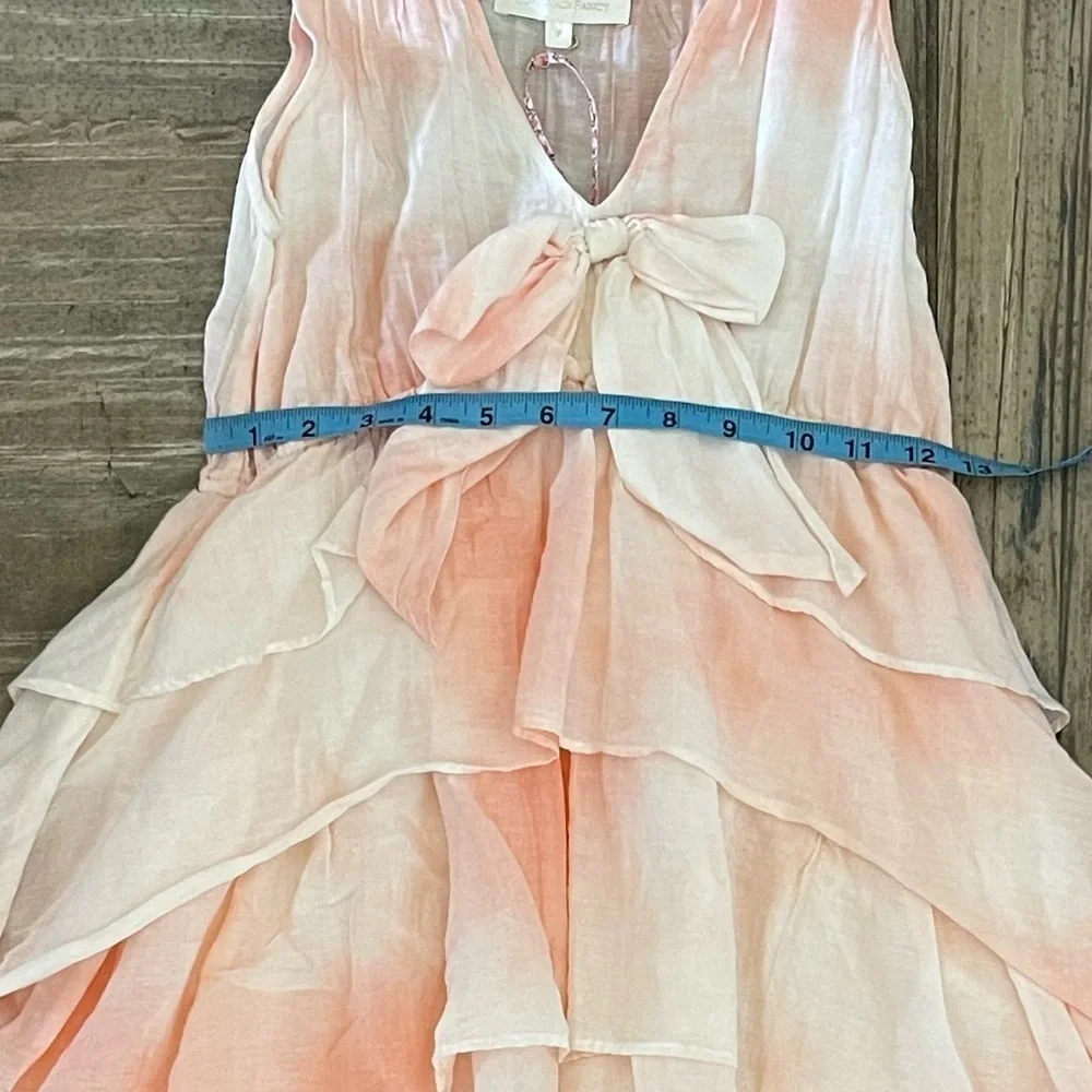 LoveShackFancy Risley Dress in Peach Twist Hand Dye
